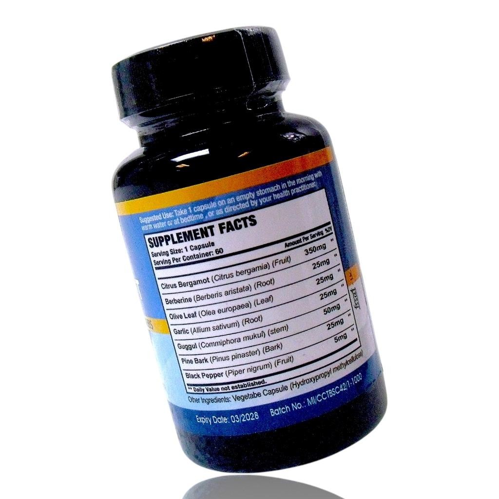 (4-Pack) Citrus Bergamot 60-Capsules Cholesterol Supplement Premium Herbs, 03/28