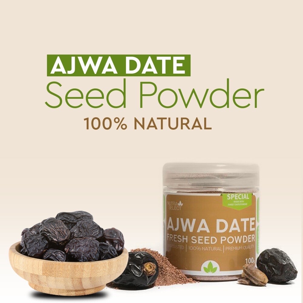 Ajwa Date Seed Powder – Unroasted – 100g – All Natural Nutrition Powder – Vegan