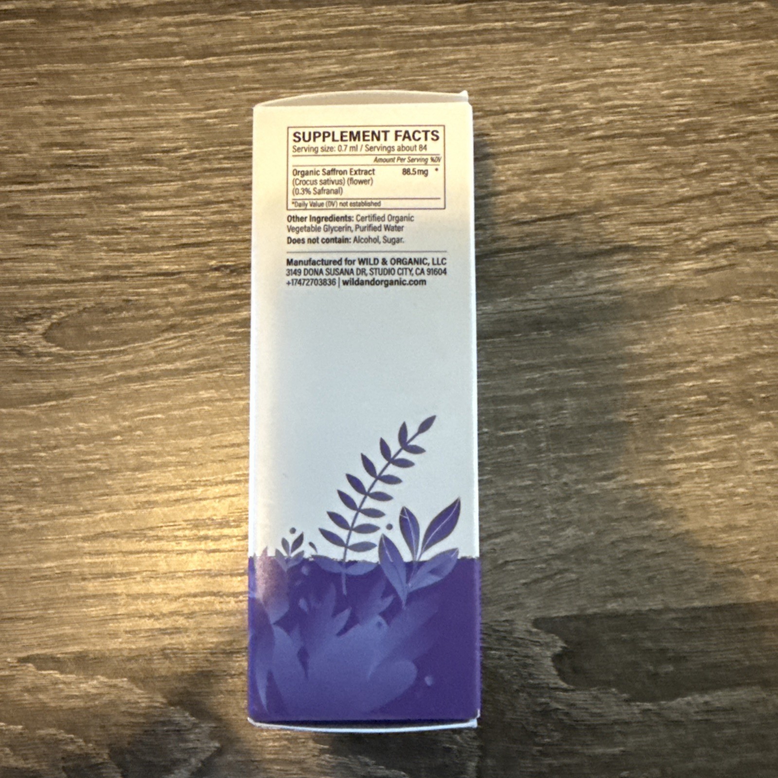 Wild & Organic Saffron Extract Liquid Drops 4 fl oz Alcohol-Free
