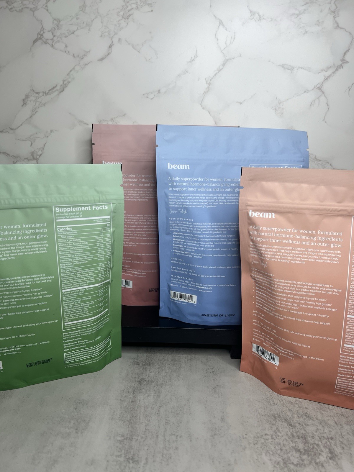 beam Glow Women’s Superpowder Assorted Flavors Bundle! Powder 8.5 oz Exp 10/2027