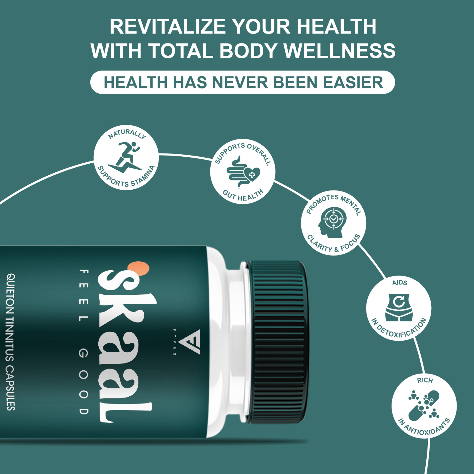 (3 Pack) Skaal Quieton Tinnitus Capsules, Skaal Ear Health Pills (180 Capsules)