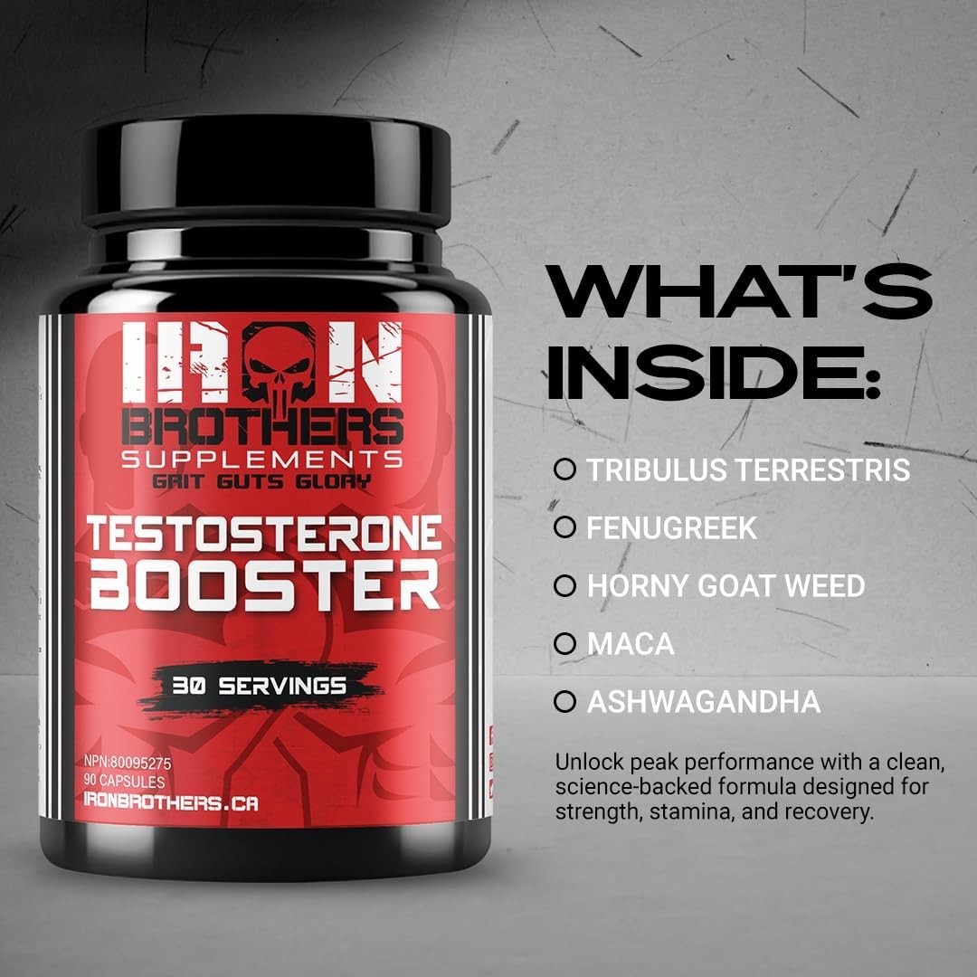 Iron Brothers Testosterone Booster for Men, Male Enhancement, Libido, Energy 90C
