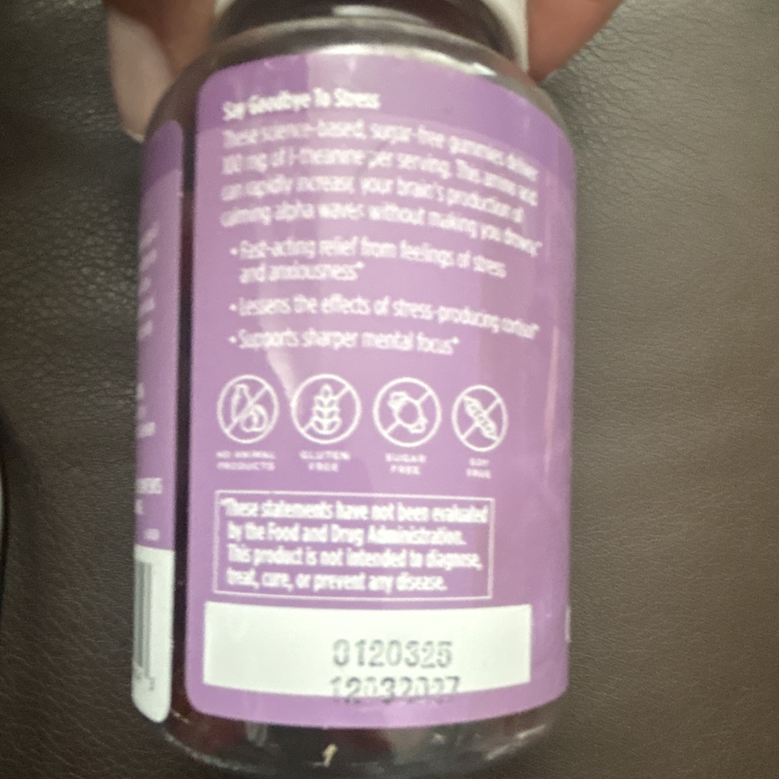 brainMD L-Theanine Gummies 100mg 60 Count Sugar-Free Vegan Berry Flavor
