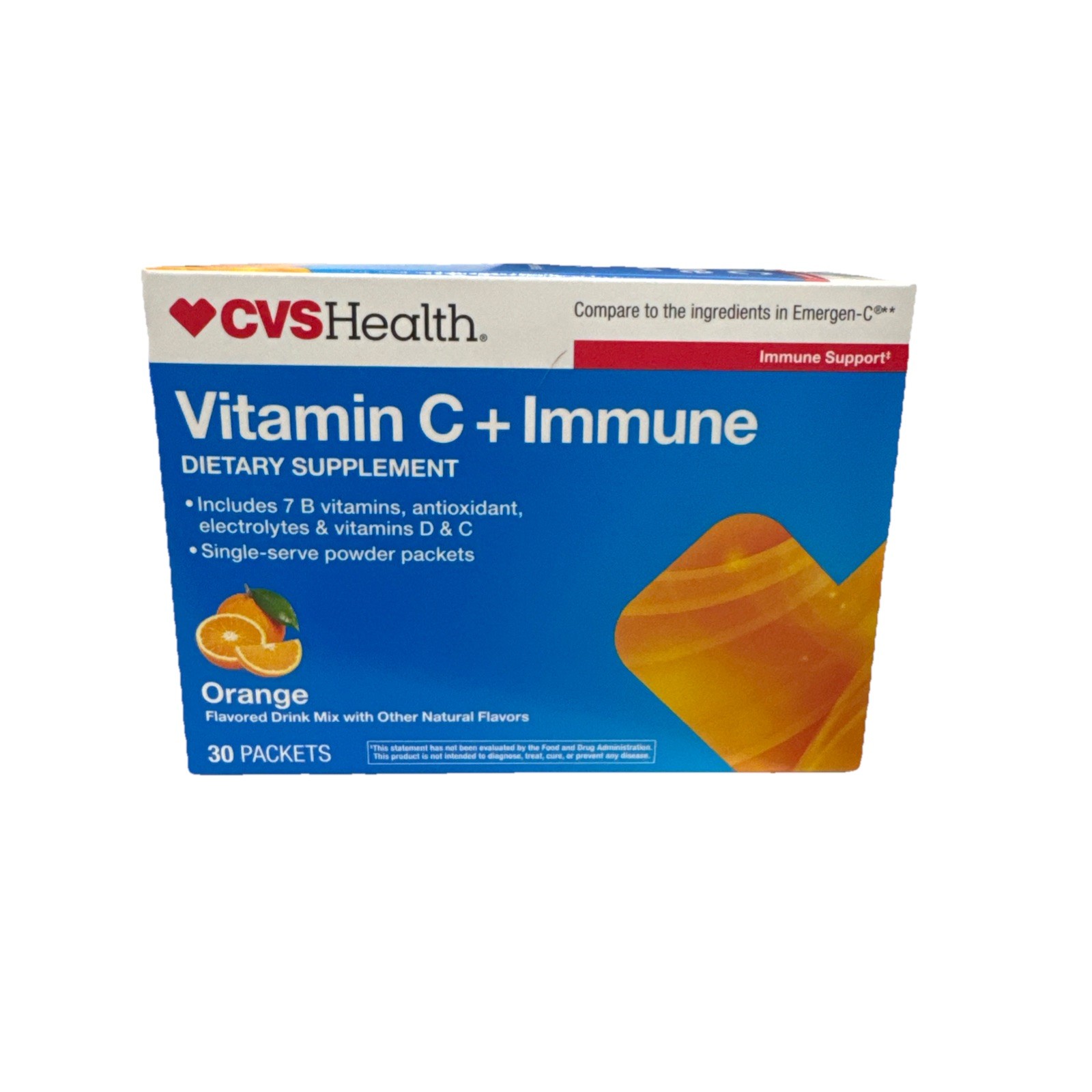 CVS Health Vitamin C + Immune Dietary Supplement, 30 Count Packets Box