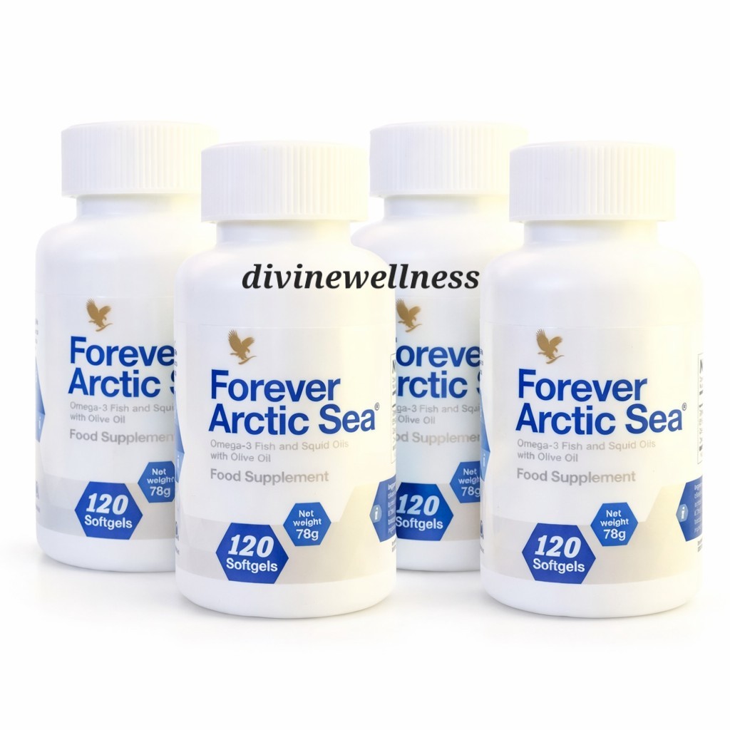 4 bottles of FOREVER ARCTIC SEA (120 Softgels ea) HALAL