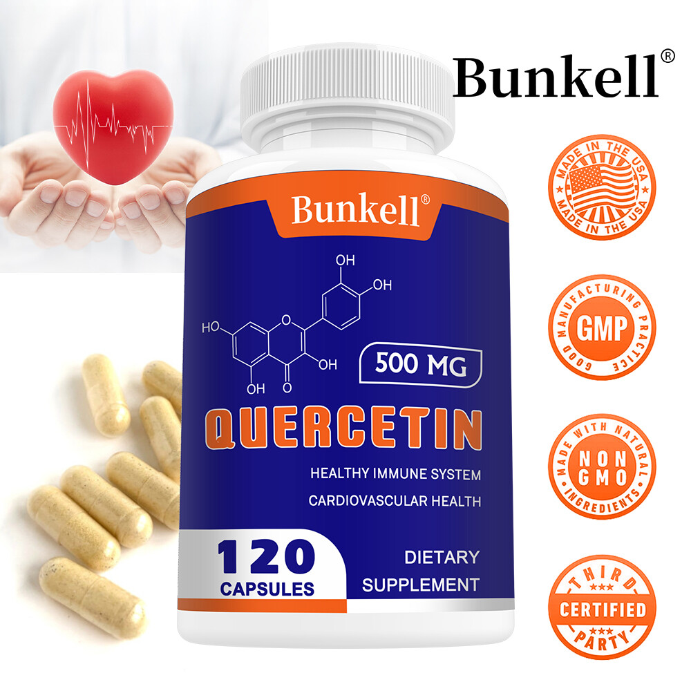 Quercetin 500 mg – Supports Cardiovascular Health, Non-GMO, Gluten Free, Vegan