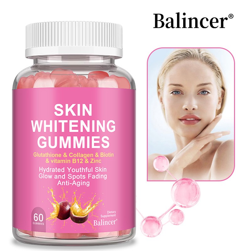 Collagen Skin Whitening Hair Health Anti-Aging Vitamin C E B12 60 Gummies US