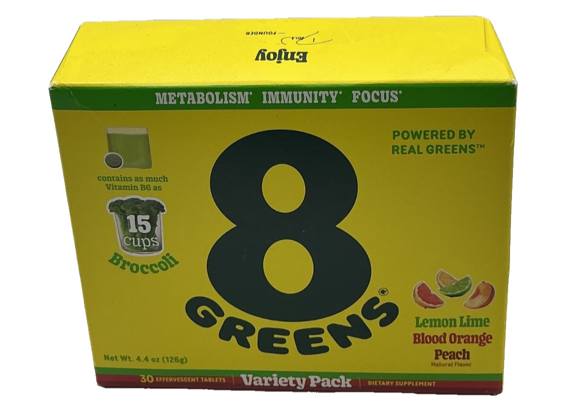 8Greens Daily Greens Effervescent Tablets – Variety- 30 Tablets Exp 08/2027