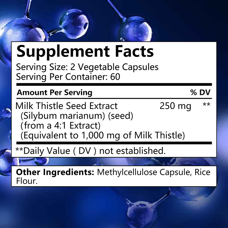 Milk Thistle Extract 1000mg – Promotes Healthy Liver Function
