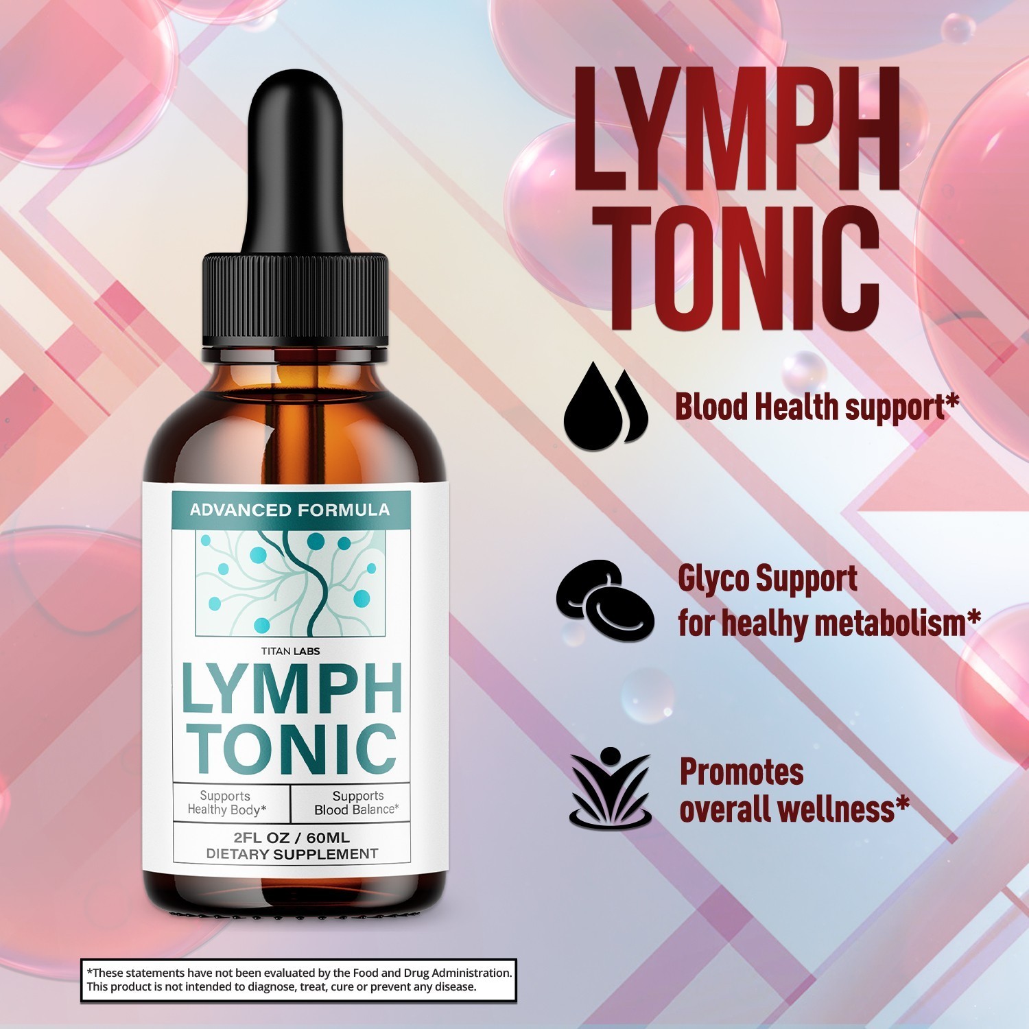 (1 Pack) Lymph Tonic Drops Blood Health Support Formula LymphTonic 30 Servings