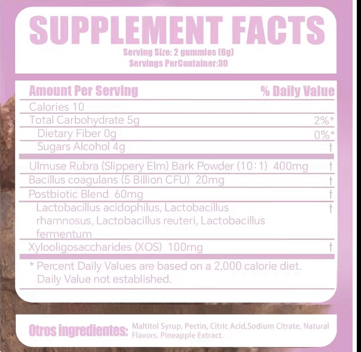 Leefar Women’s Probiotic + Slippery Elm Pineapple Gummies 60ct