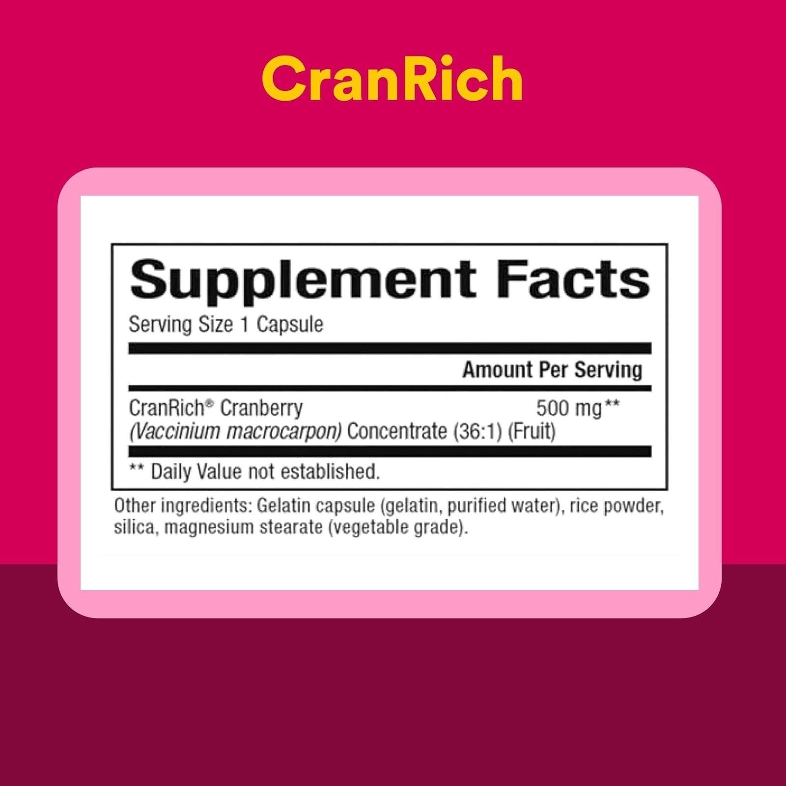Natural Factors CranRich Super Strength Cranberry Concentrate 90 Capsules