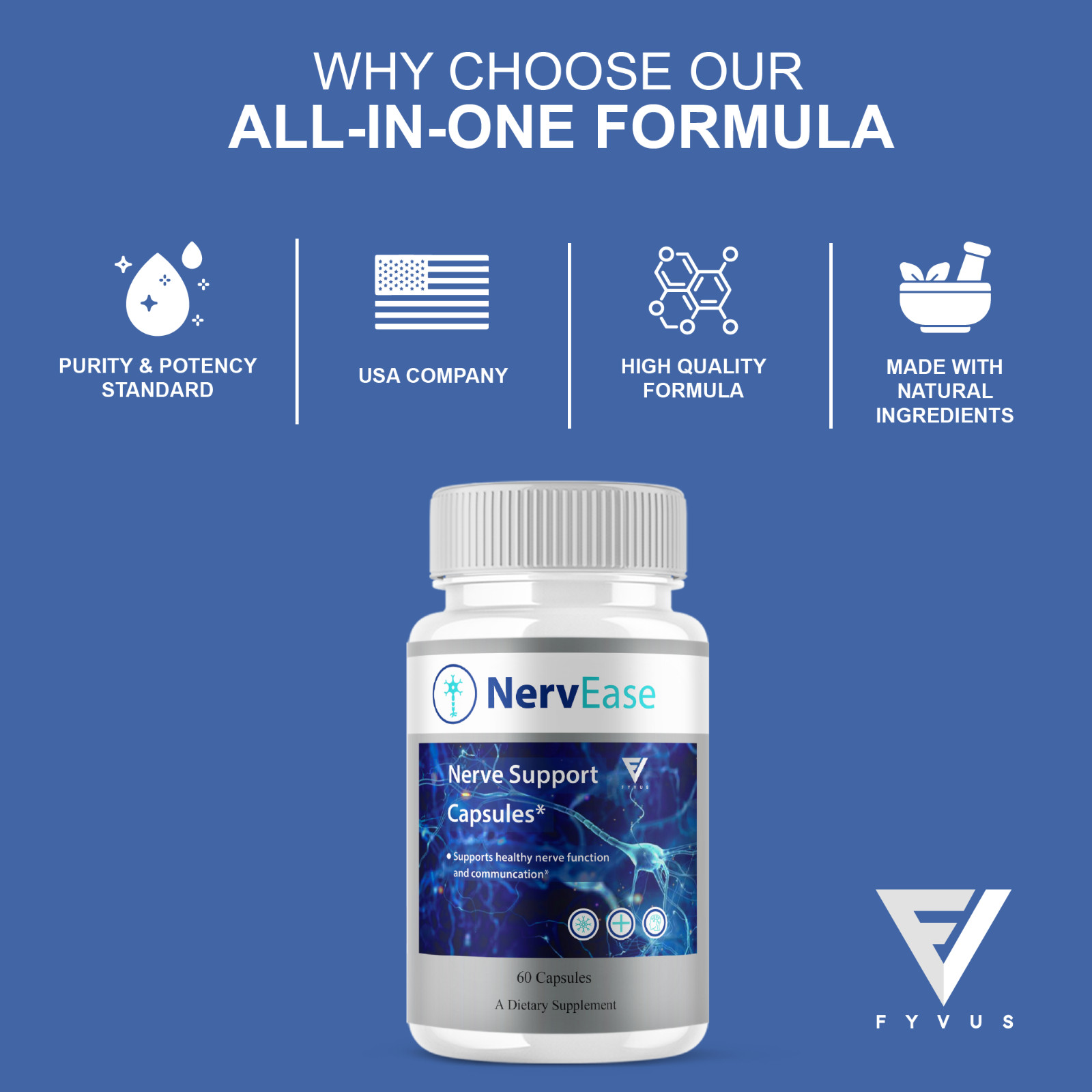 (2 Pack) Nerv Ease Pills, NervEase Premium Nootropic Supplement (120 Capsules)
