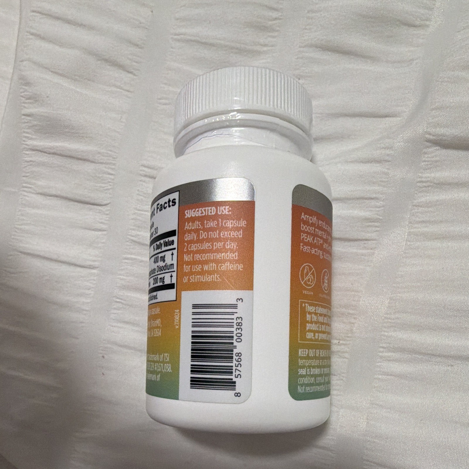brainMD Peak Energy 30 Capsules Vegan Gluten-Free Exp 03/2028