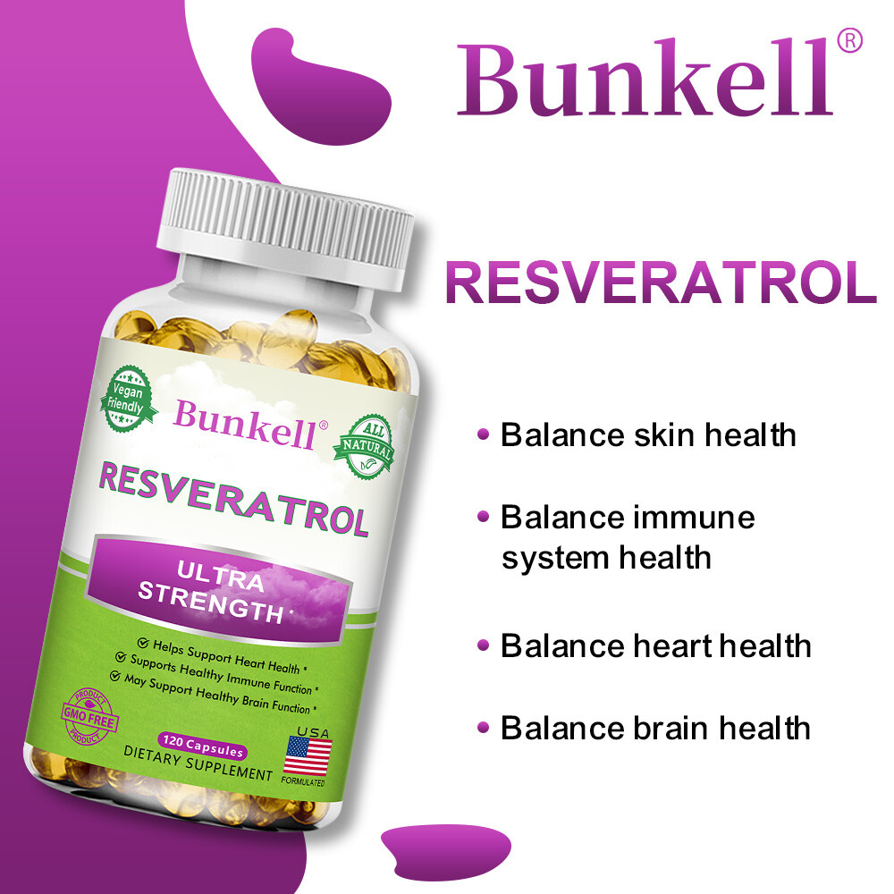 Resveratrol Capsules,Supports Heart,Brain And Immune Health,Antioxidant