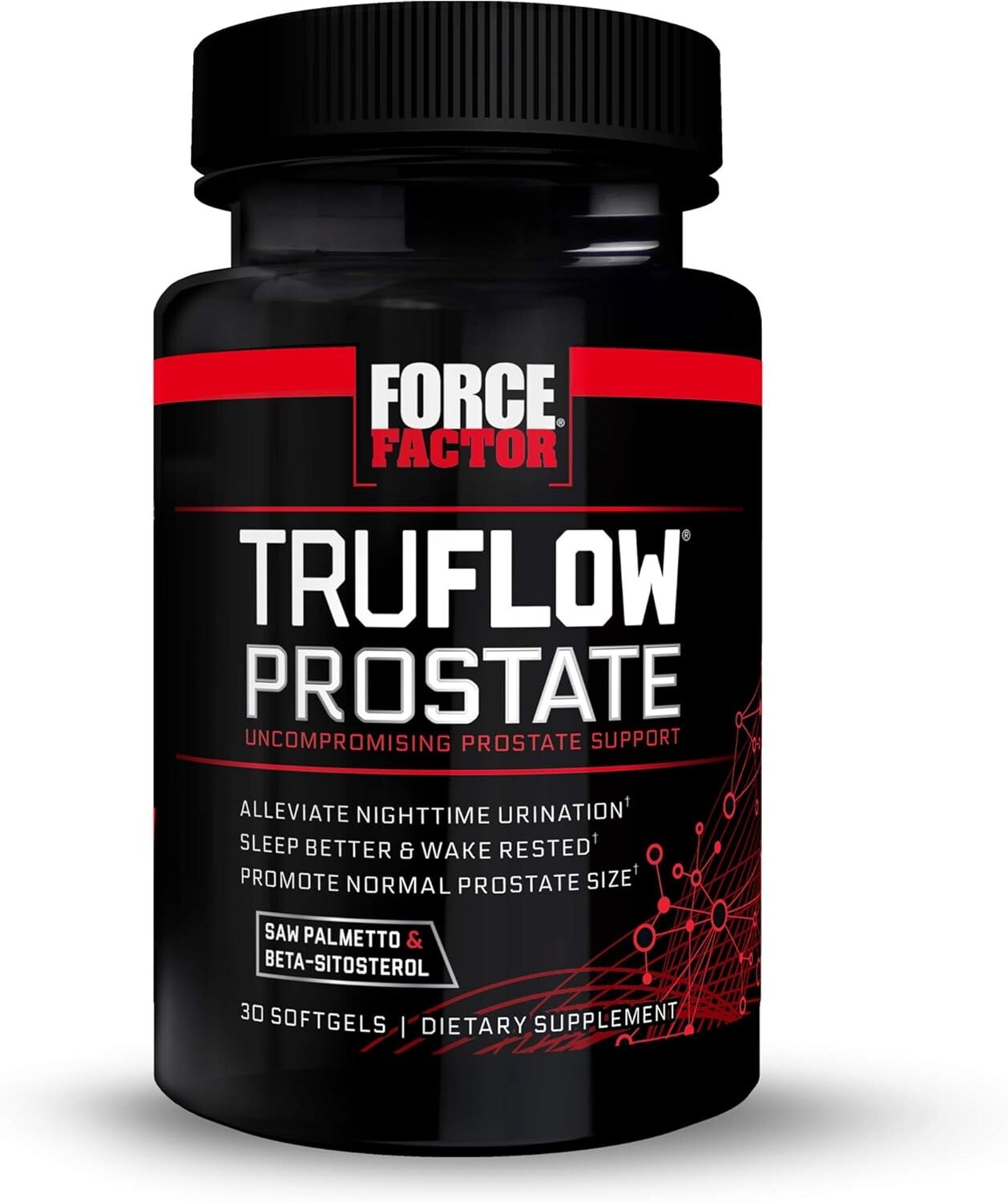 Force Factor TRUFLOW Prostate Support Supplement for Men – 30 Softgels