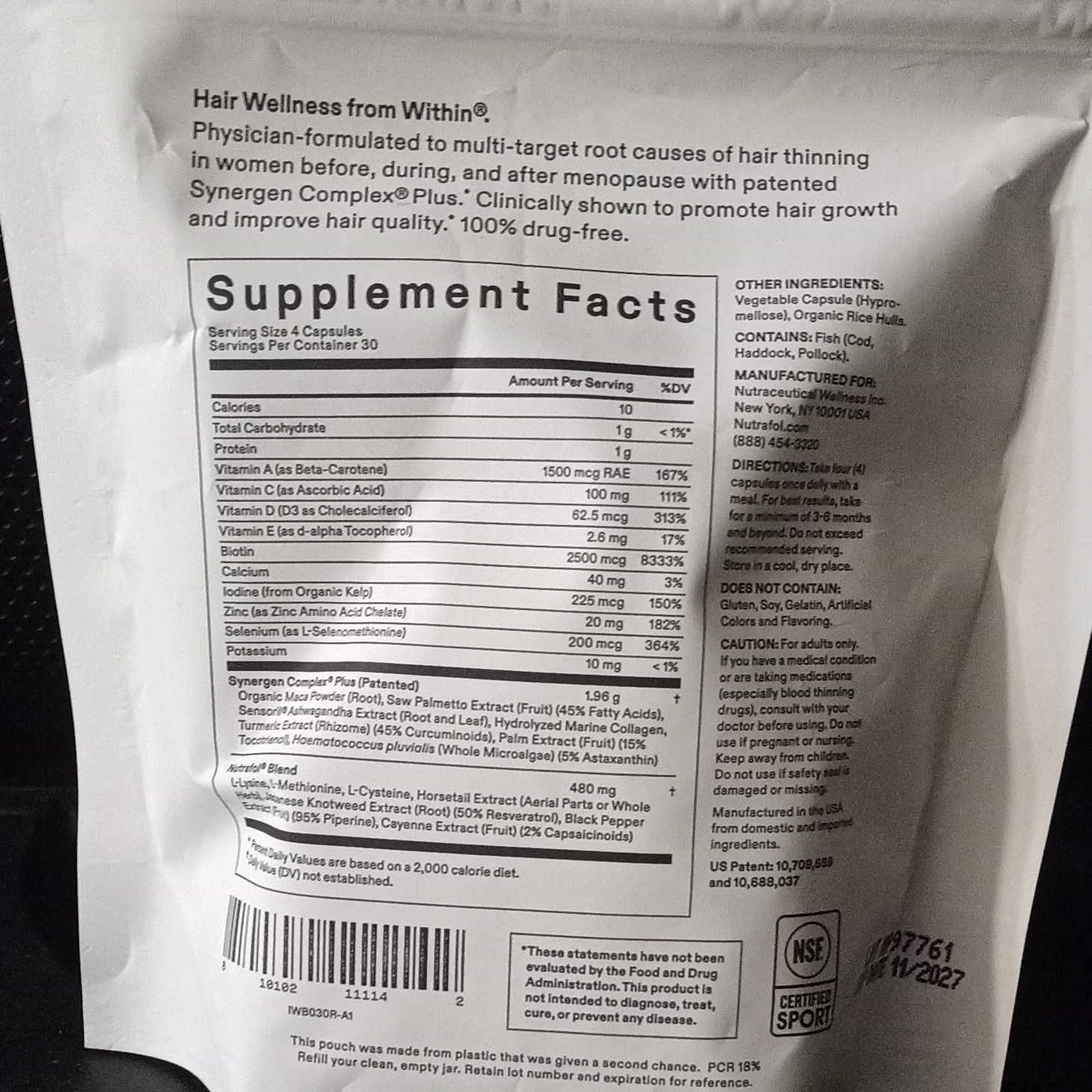 Women’s Balance age 45 up Hair Growth~120 Caps/Refill