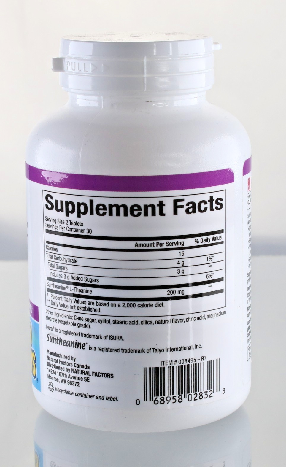 (4) Natural Factors, Stress-Relax, Suntheanine L-Theanine 100 mg, 120 Tablets EA