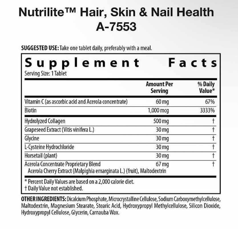 Nutrilite Hair Skin & Nail Health Biotin Collagen