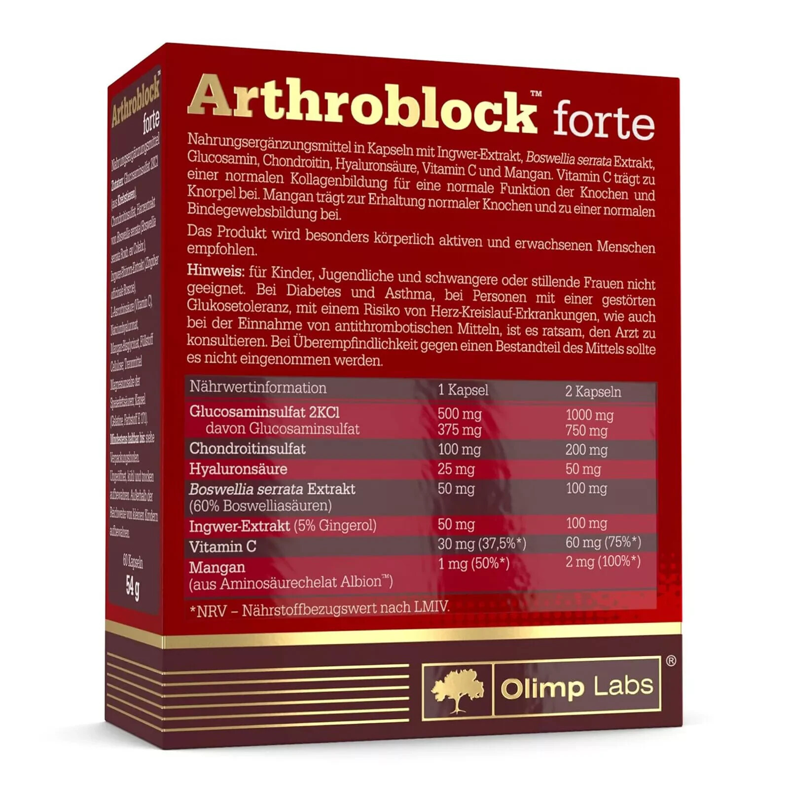 ARTHROBLOCK FORTE – 60-120 Caps – Joint Flexibility Collagen Synthesis Seniors