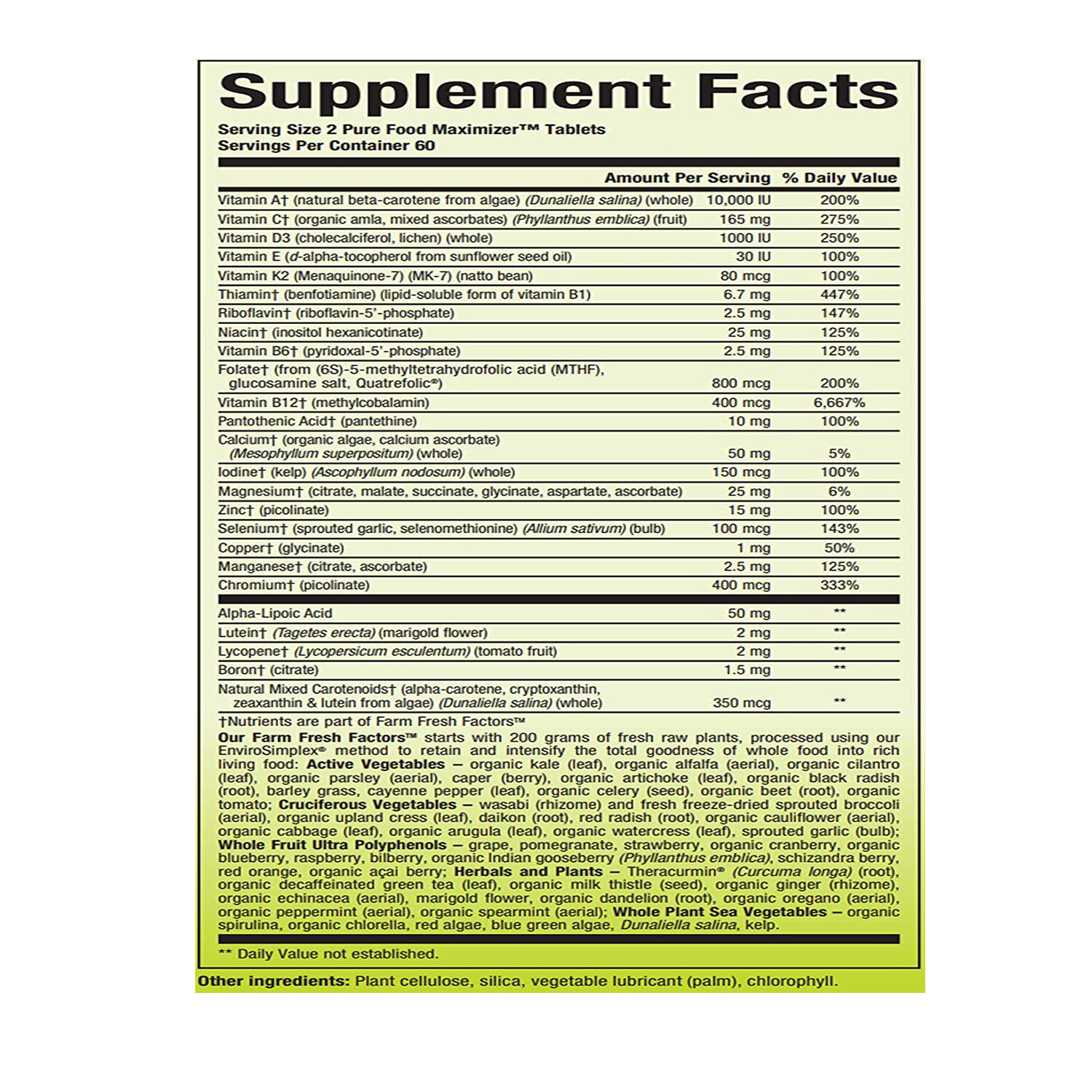 Natural Factors Whole Earth&Sea Pure Food Women’s 50+Multivit&Mineral,120Tabs