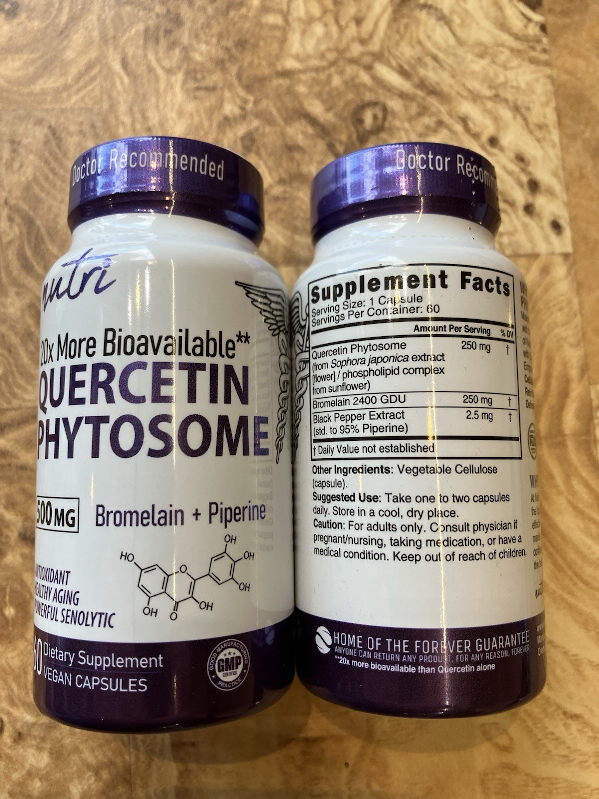 2-Pk Nutri Nature’s Fusions Quercetin Phytosome Dietary 500 mg 120 Caps total