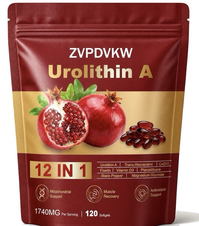 ZVPDVKW Urolithin A 12-in-1 Softgels 1740mg, Vegan Non-GMO 120 Count