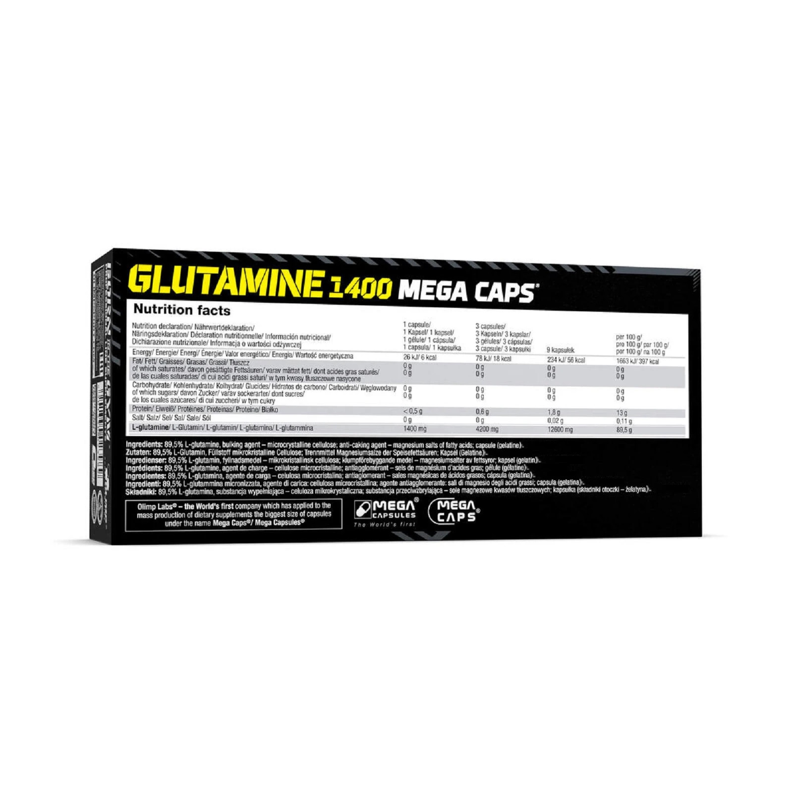 GLUTAMINE – 120 Mega Capsules – 1 Box – Immune System Best Muscle Regeneration
