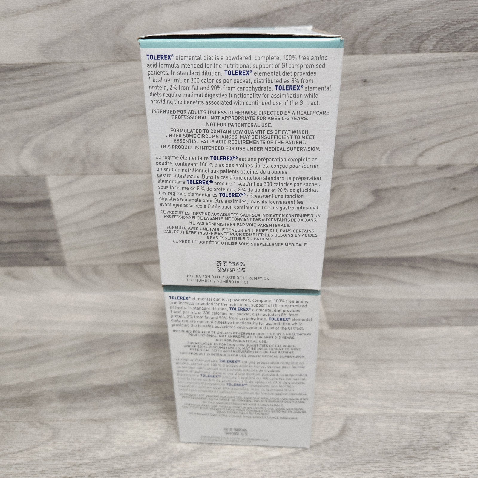 Nestle Tolerex Unflavored Powder 2.82 oz Box of 6 Packets 2pacl Expires 9/15/26