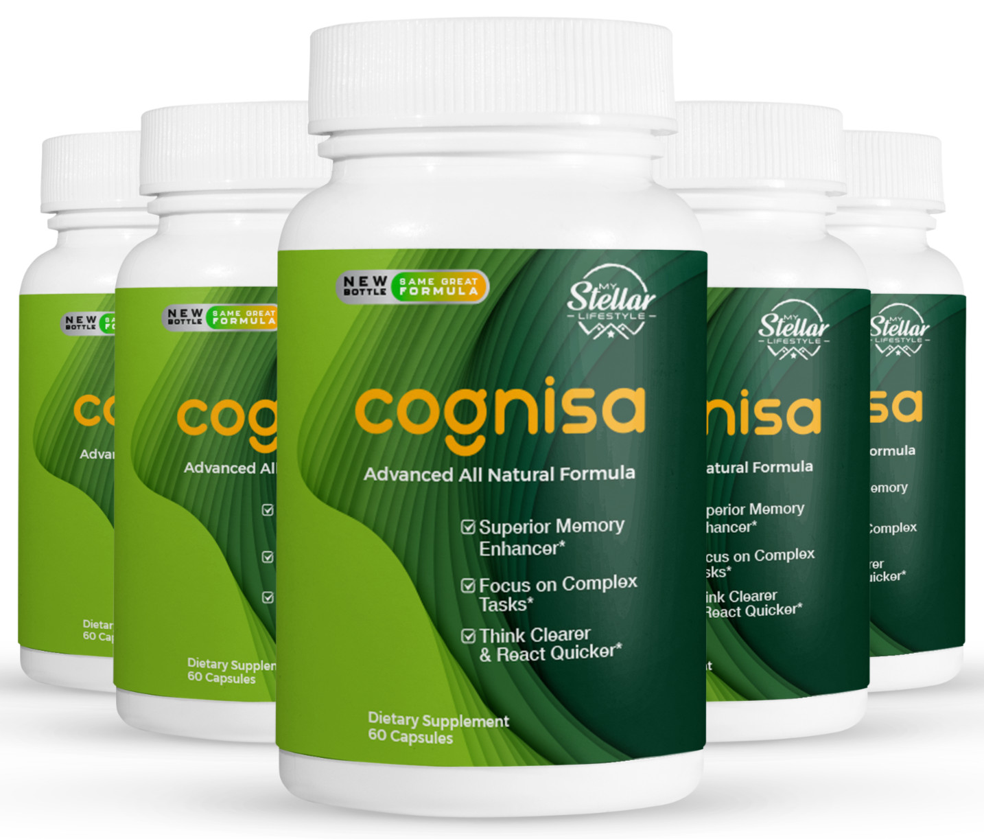5 Pack Cognisa, support memory and focus-60 Capsules x5