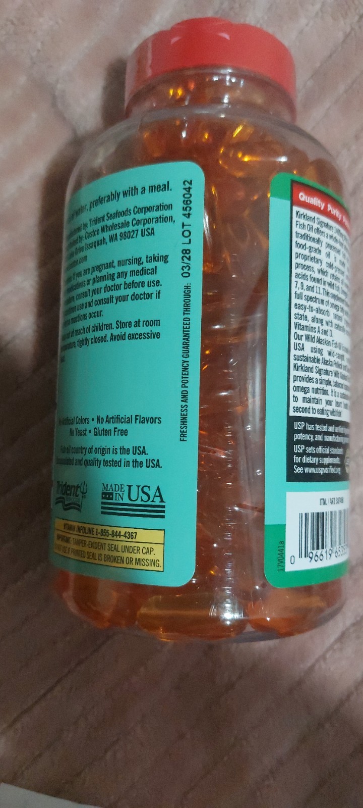 Kirkland Signature Wild Alaskan Fish Oil 1400mg Omega-3 (230 Softgels) USP