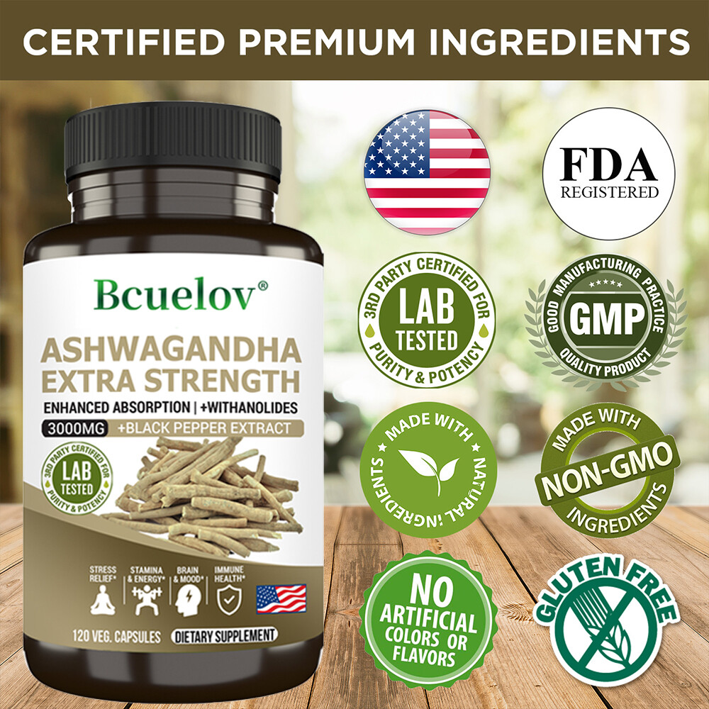 Ashwagandha 3000mg Root Stress Anxiety Supplement