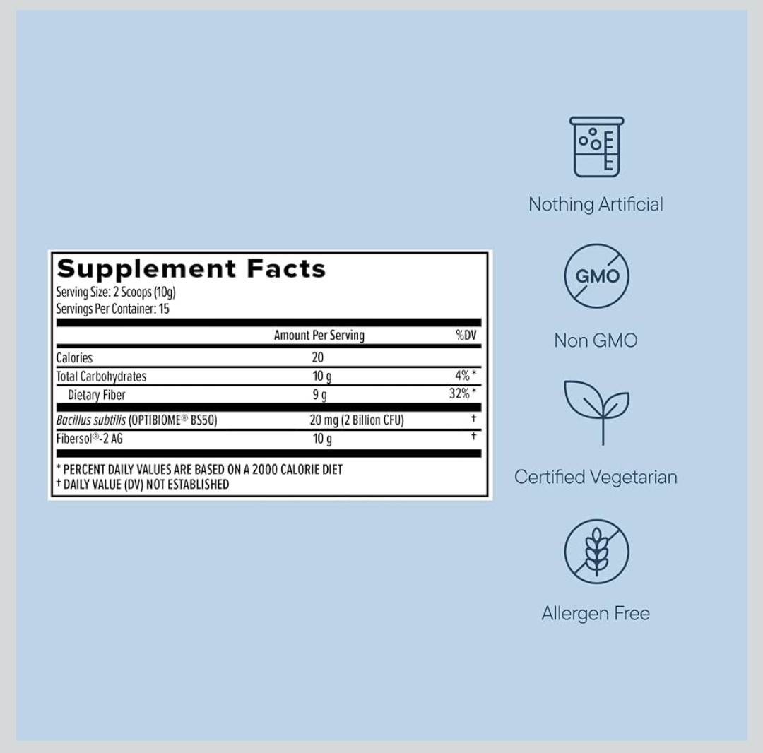 Zenwise Daily Fiber Powder + Probiotics Digestive Support 5.29oz Exp 02/2027