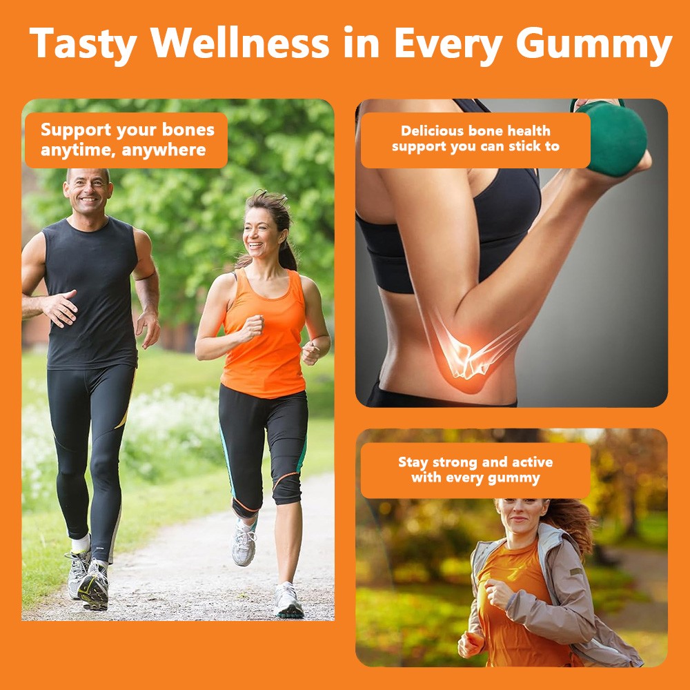 D3 + K2 Calcium Chewable Gummies | Bone & Joint Support, 30/60 Gummies