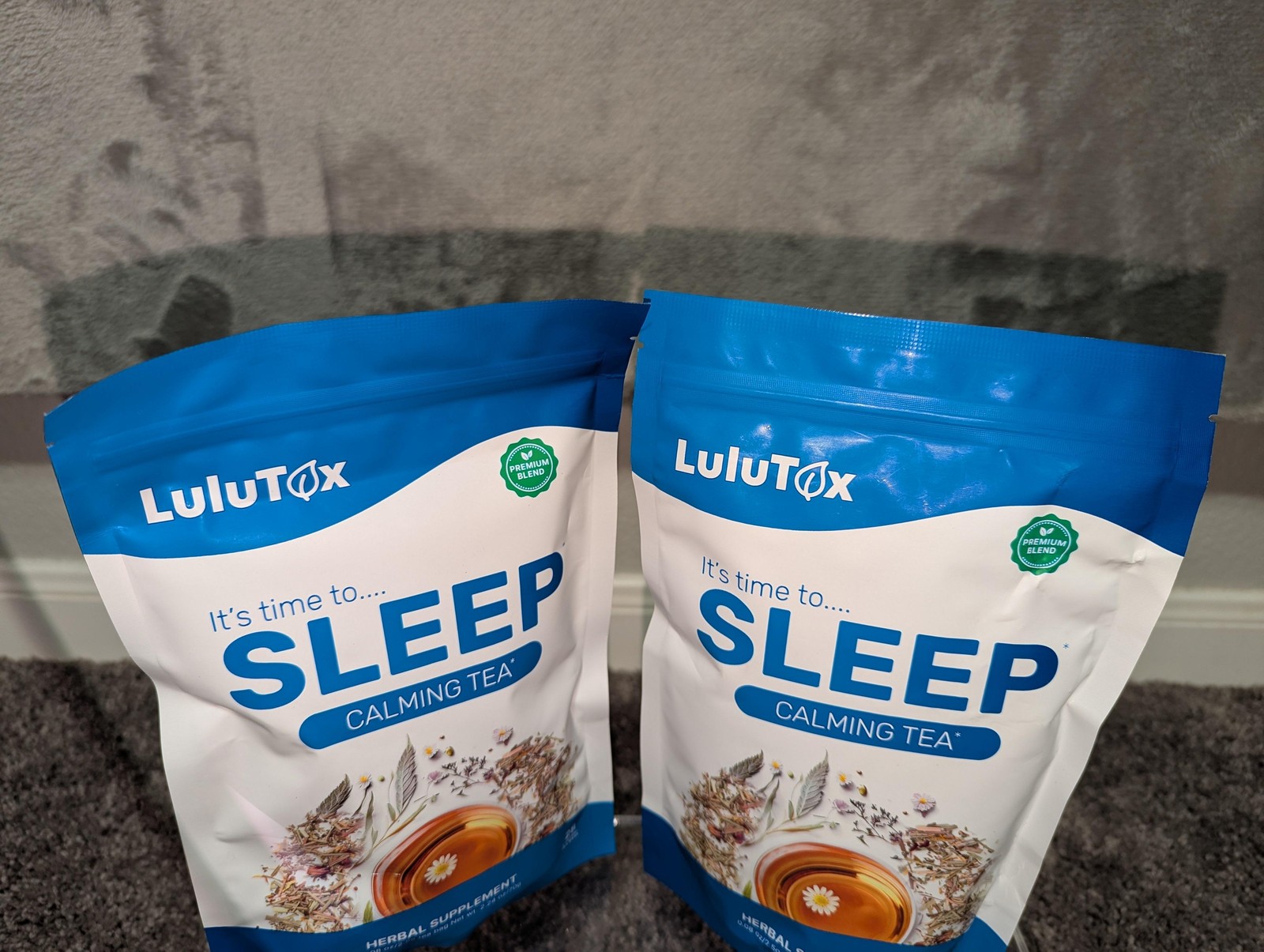 LuluTox Sleep Calming Tea Herbal Supplement 28 Bags Vegan Gluten-Free Tea 2pk
