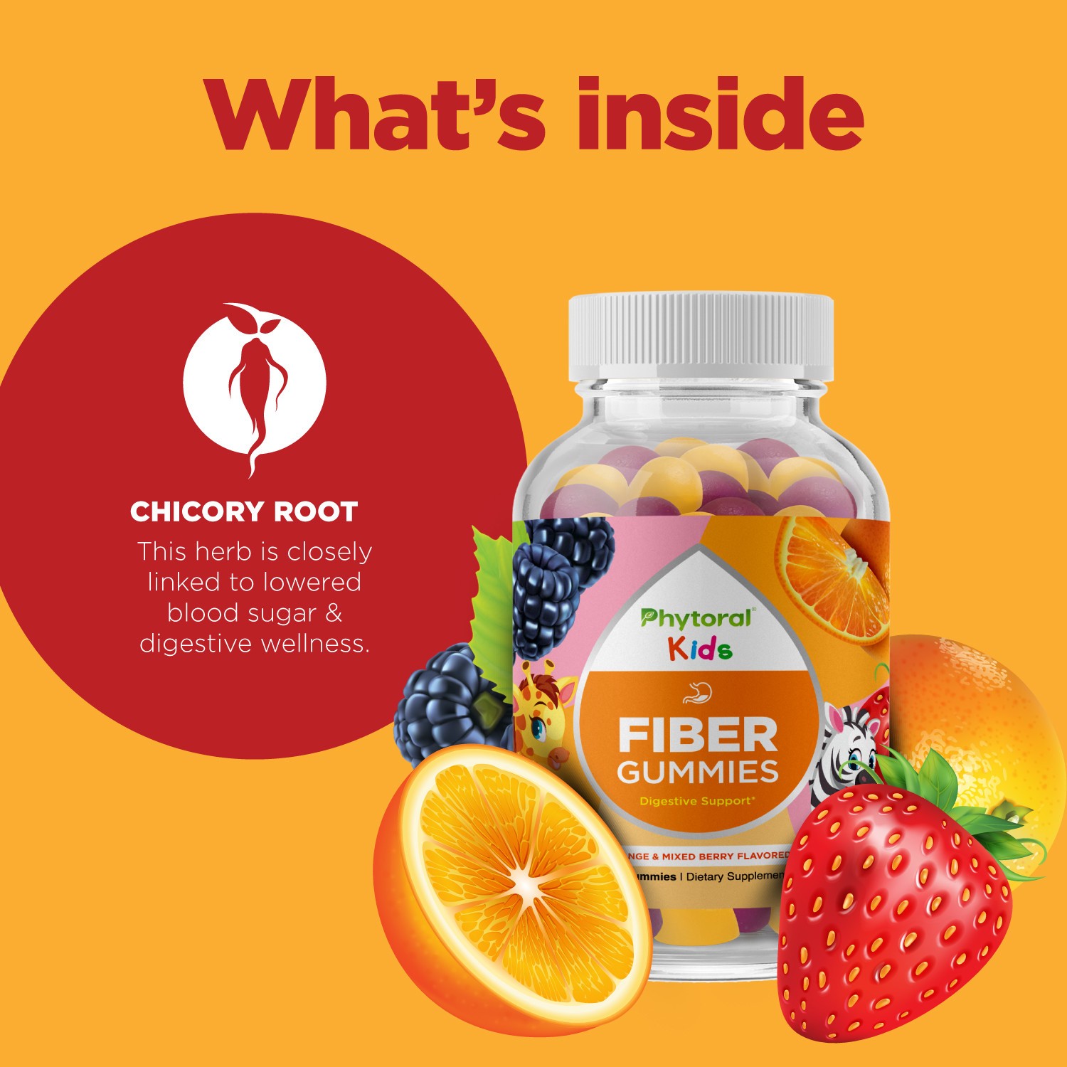 Natural Prebiotic Fiber Gummies for Kids – Chicory Root Fiber Vitamins