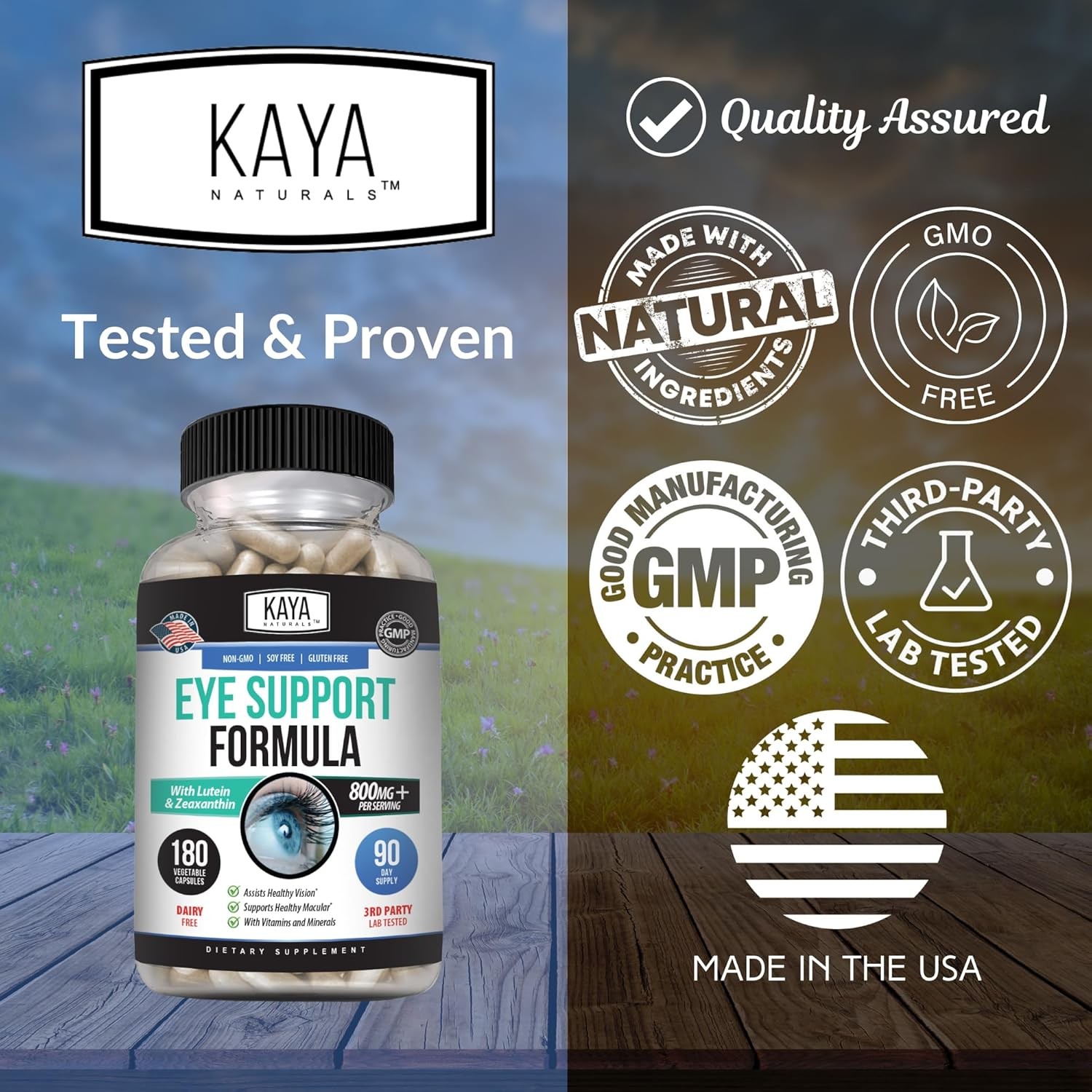 Kaya Naturals Eye Health Supplement – Lutein & 180 Count (Pack of 1)