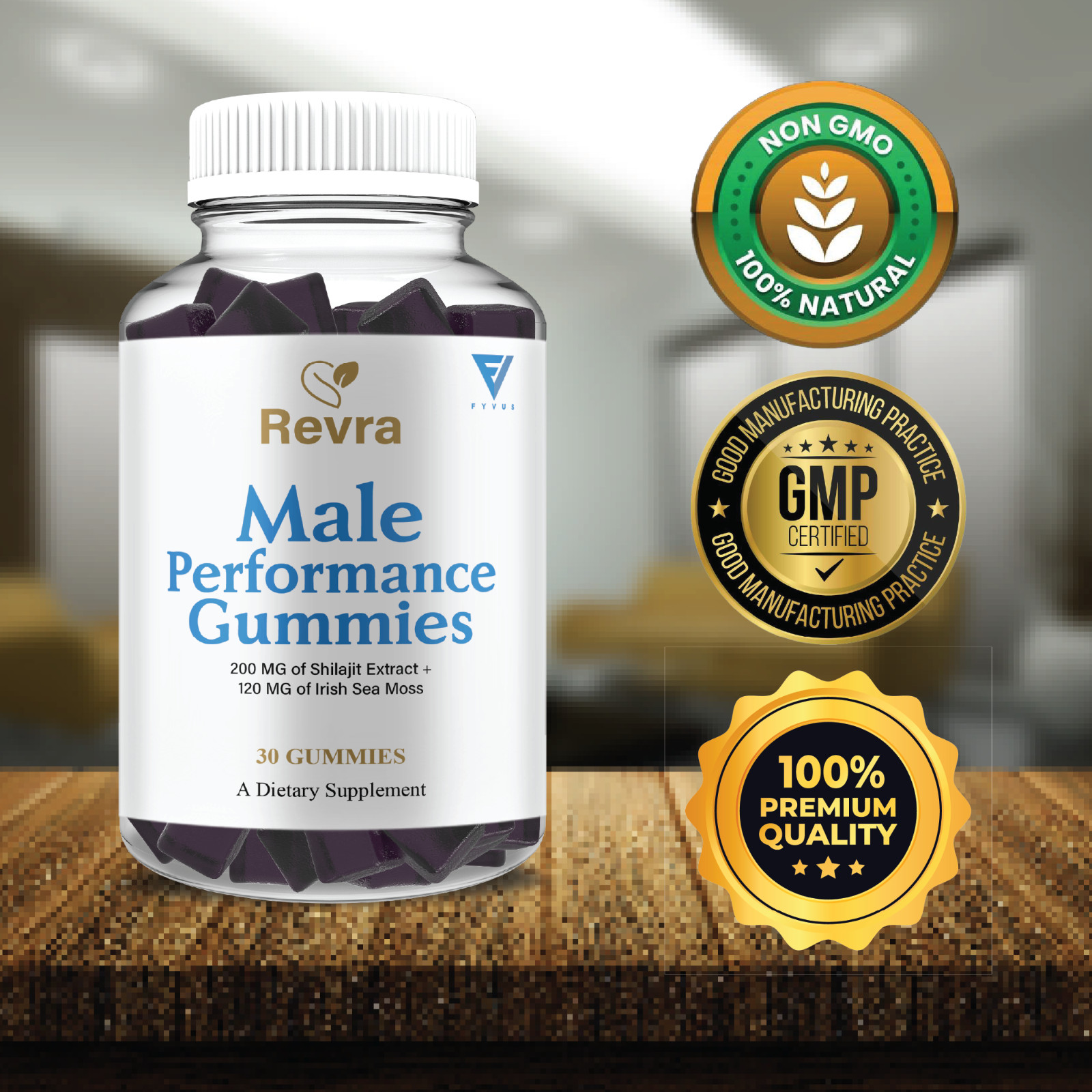 Revra Male Performance Gummies, Revra Daily Support (1 Month Formula)