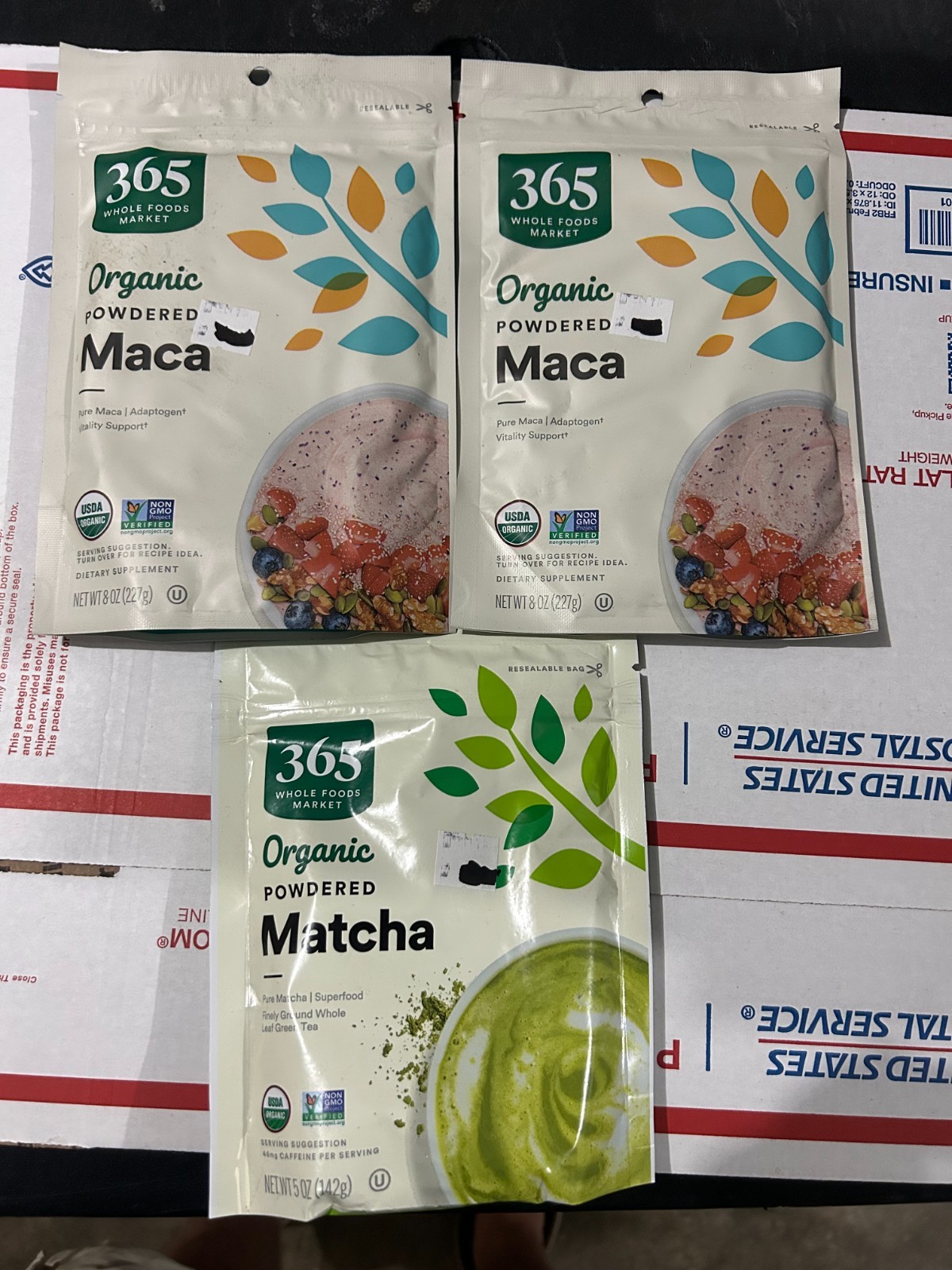 3-PACK LOT 365 Whole Foods Market Organic Kosher Maca Matcha SMOOTHIE Powder 8oz