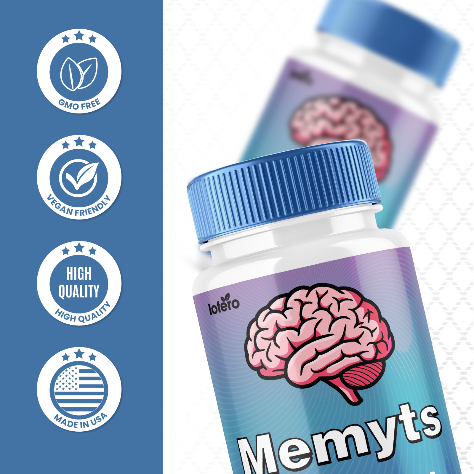 (5 Pack) Memyts Nootropic Natural Formula Brain and Memory Supplement (300 ct)