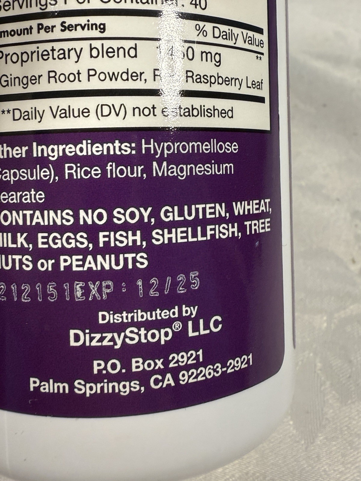 Dr Barton’s Nausea Stop Control 80×2 Caps Chemotherapy Morning Sickness 12/25