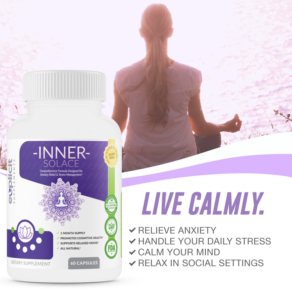 Inner Solace – Comprehensive Formula for Anxiety Relief & Stress Management, 1mo