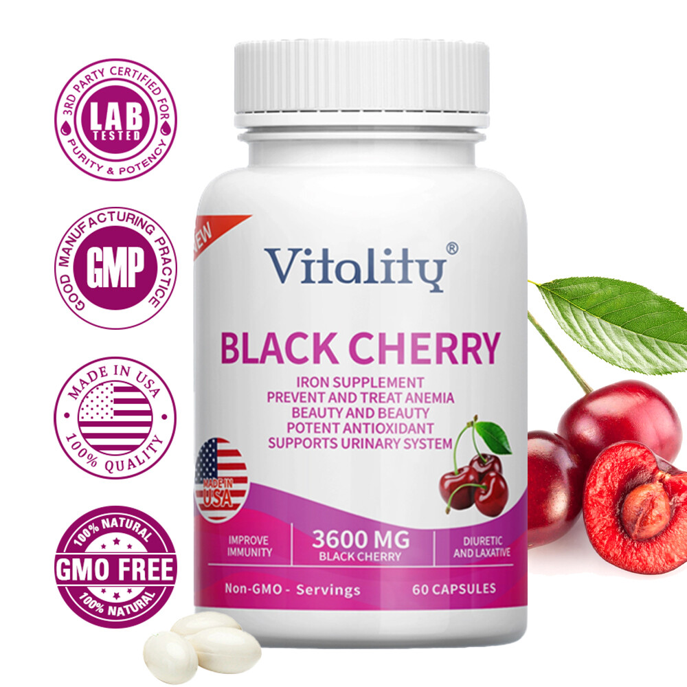 Black Cherry 3600 Mg Potent Concentrated Extract Antioxidant, 60 Softgels