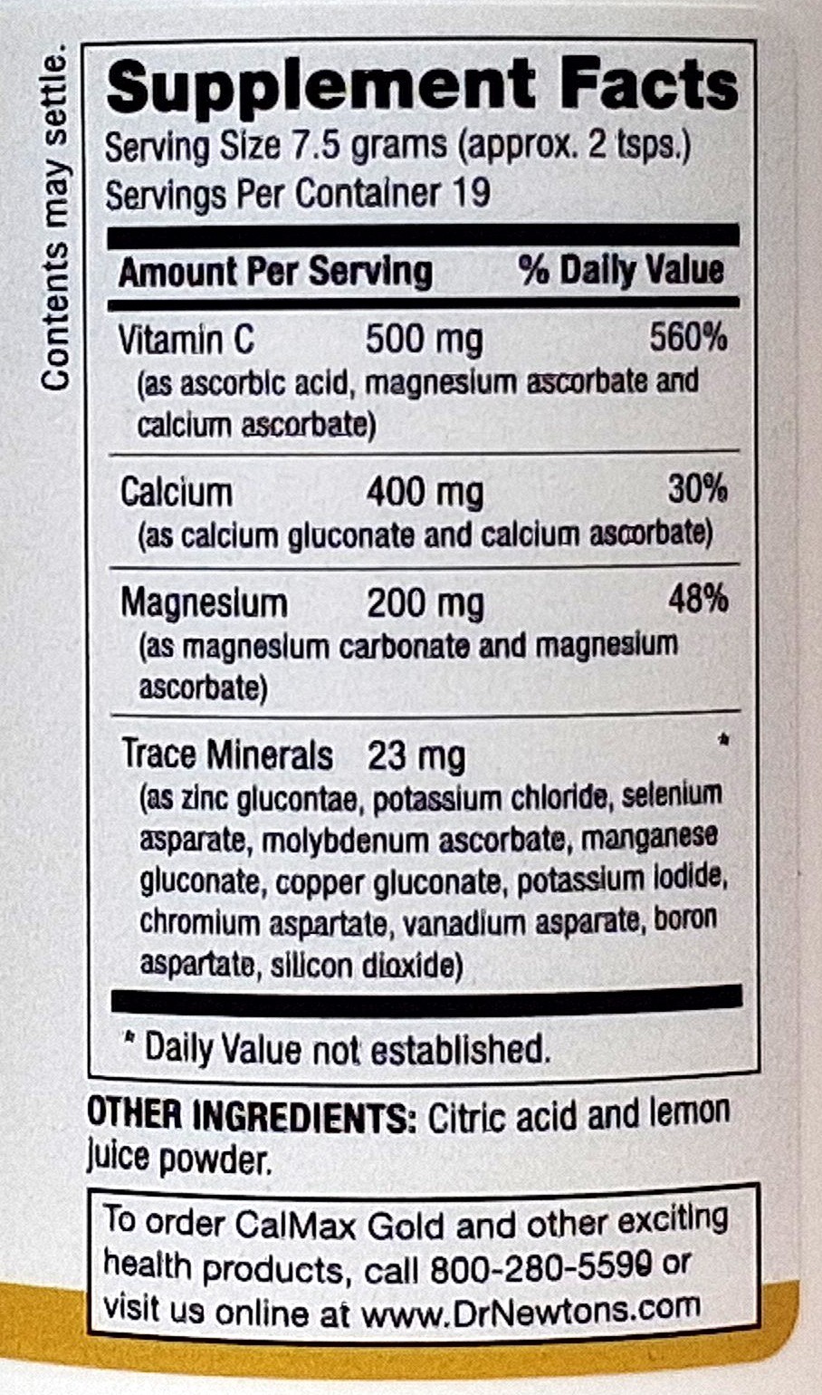 Dr. Newton’s Naturals CalMax Gold Drink Mix Calcium & Magnesium Vitamin C