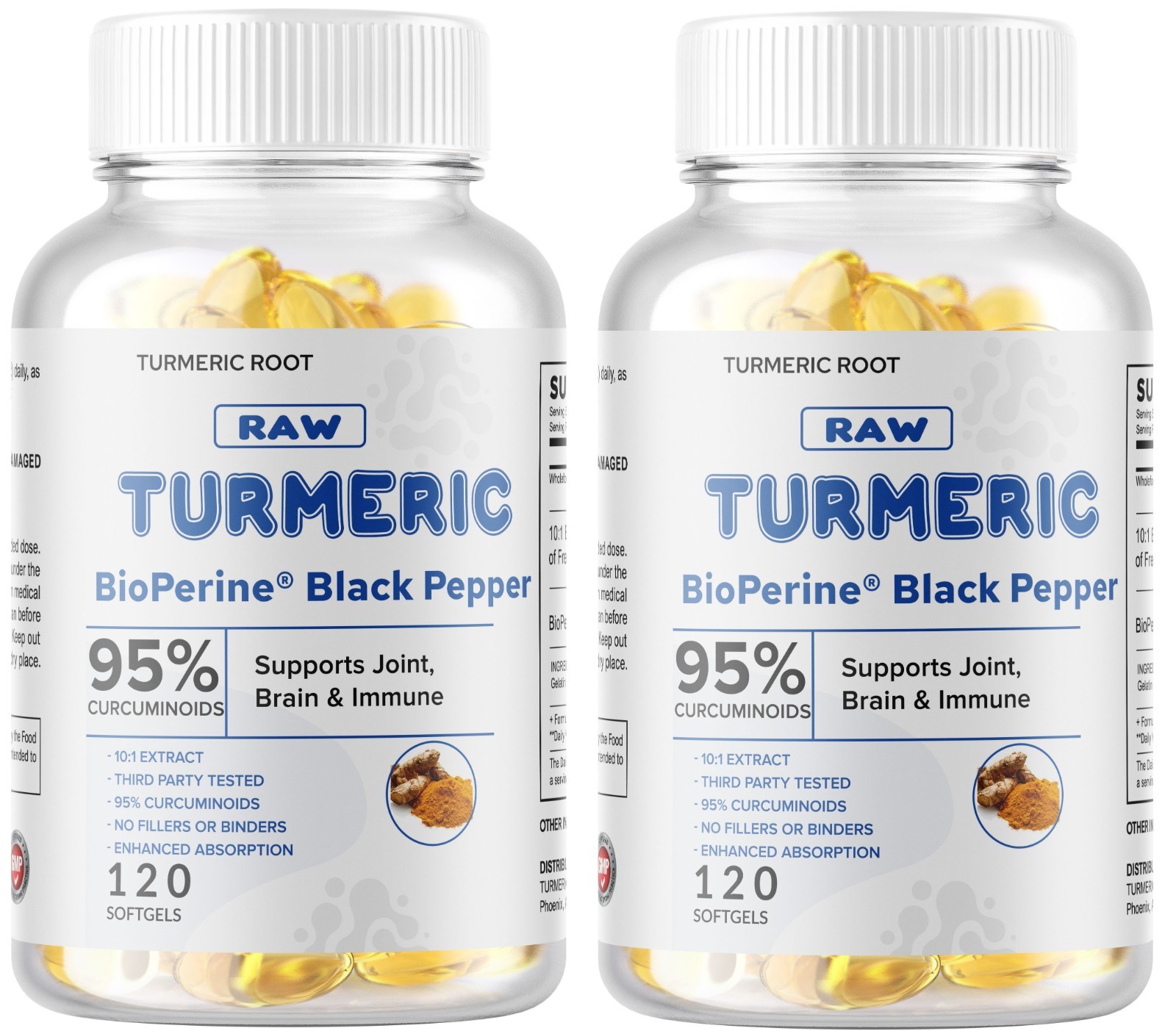 240 Softgel Turmeric Curcumin 5000mg Herbal Extract with BioPerine Root USA