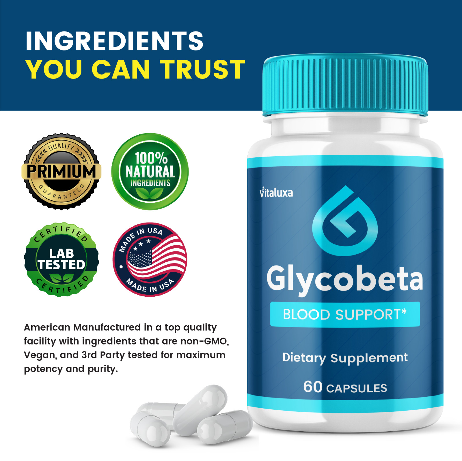 (2 Pack) Glycobeta Capsules, Glyco Blood Health and Circulation (120 Capsules)