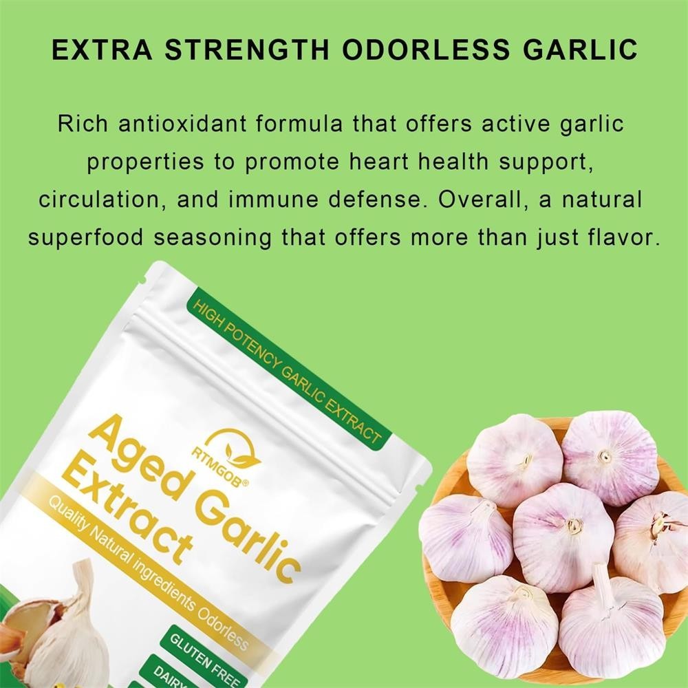 (1pack) Aged Garlic Extract, 300 Softgels, 500mg Odorless | Heart & Immune