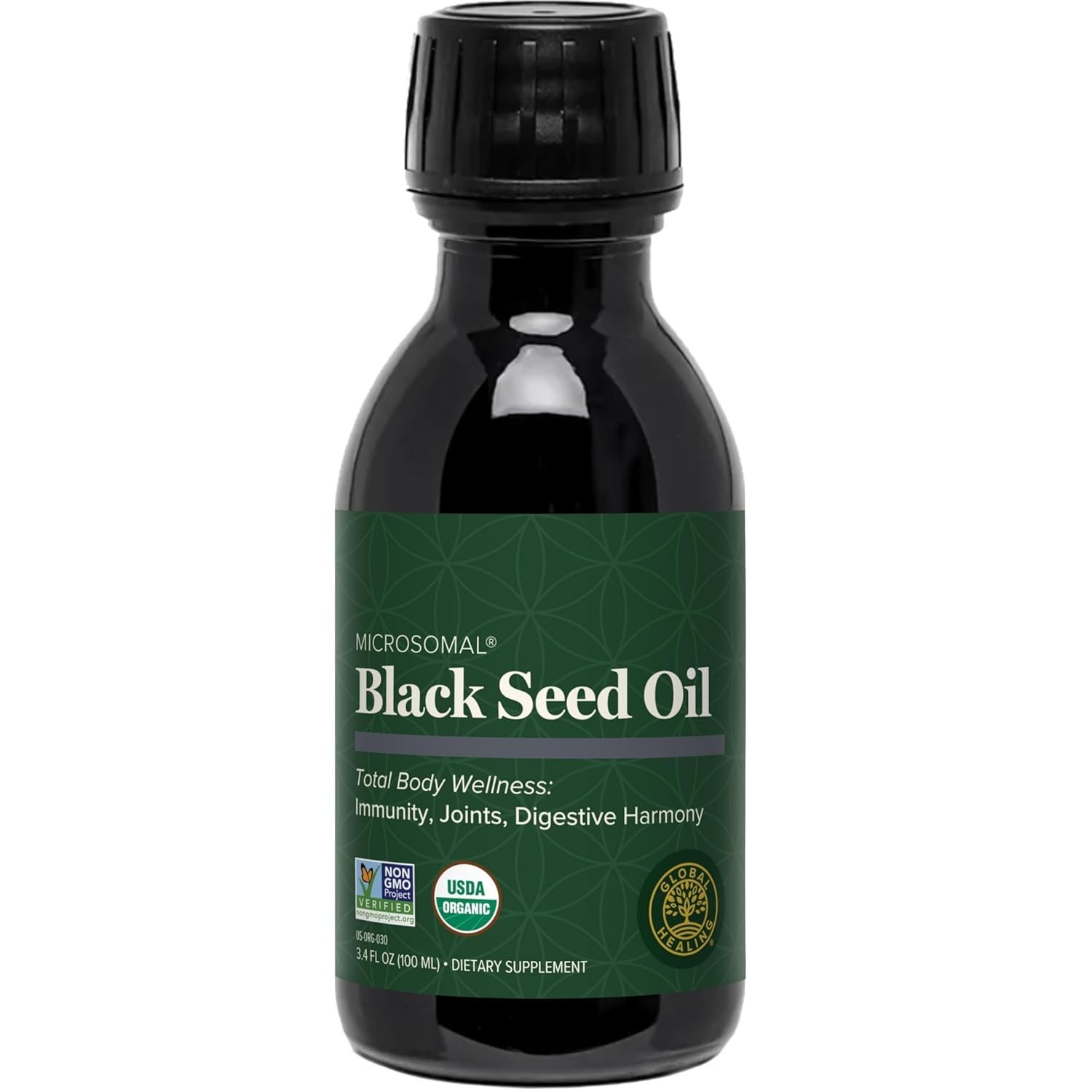 Global Healing Organic Black Seed Oil – Pure Cold-Pressed Nigella Sativa – 2oz