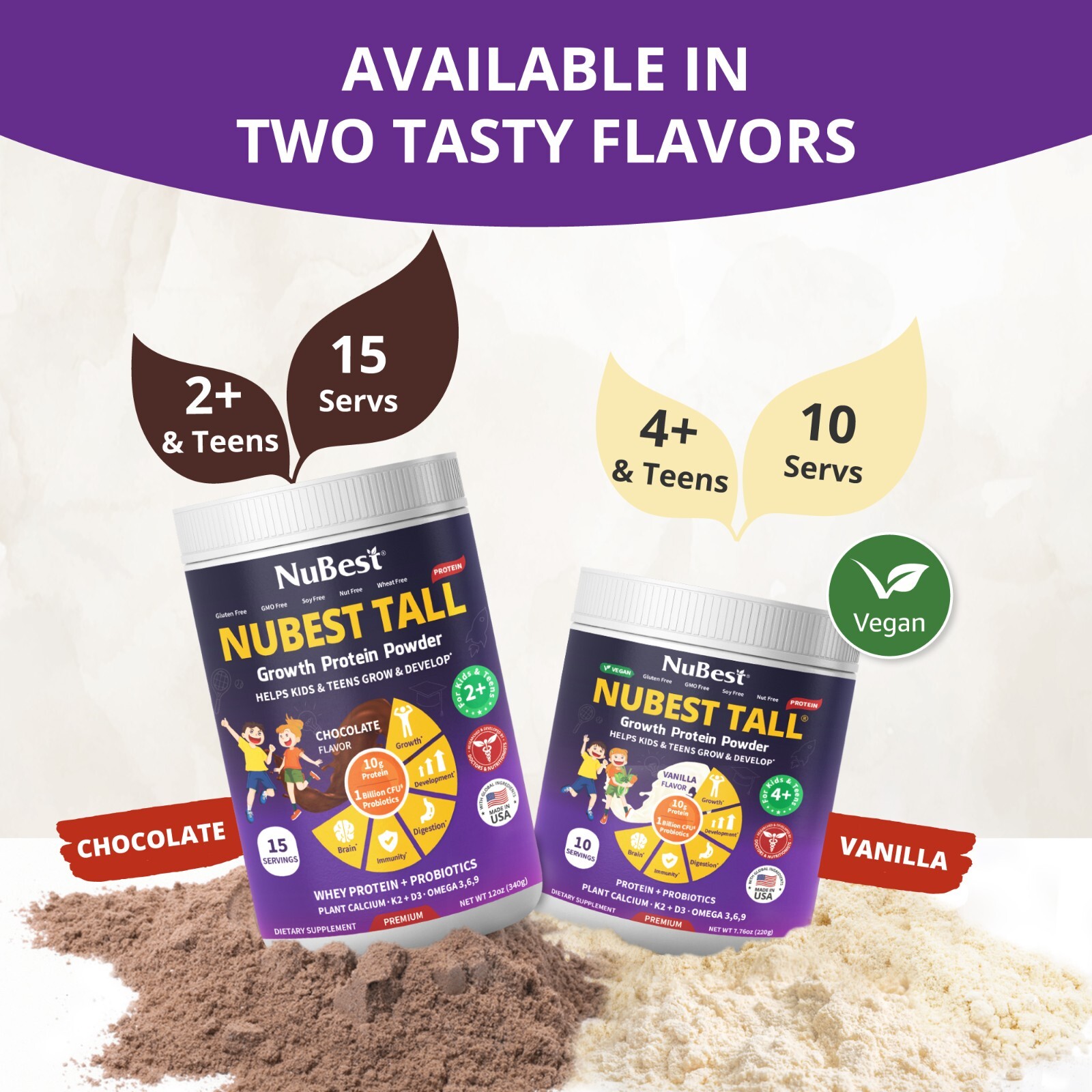 NuBest Tall Growth Protein Powder – Helps Kids & Teens Grow, Develop (Vanilla)