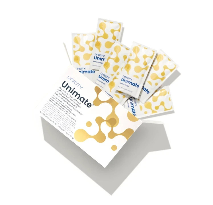 Unicity Unimate Lemon Ginger Flavor Packs – 30 Count